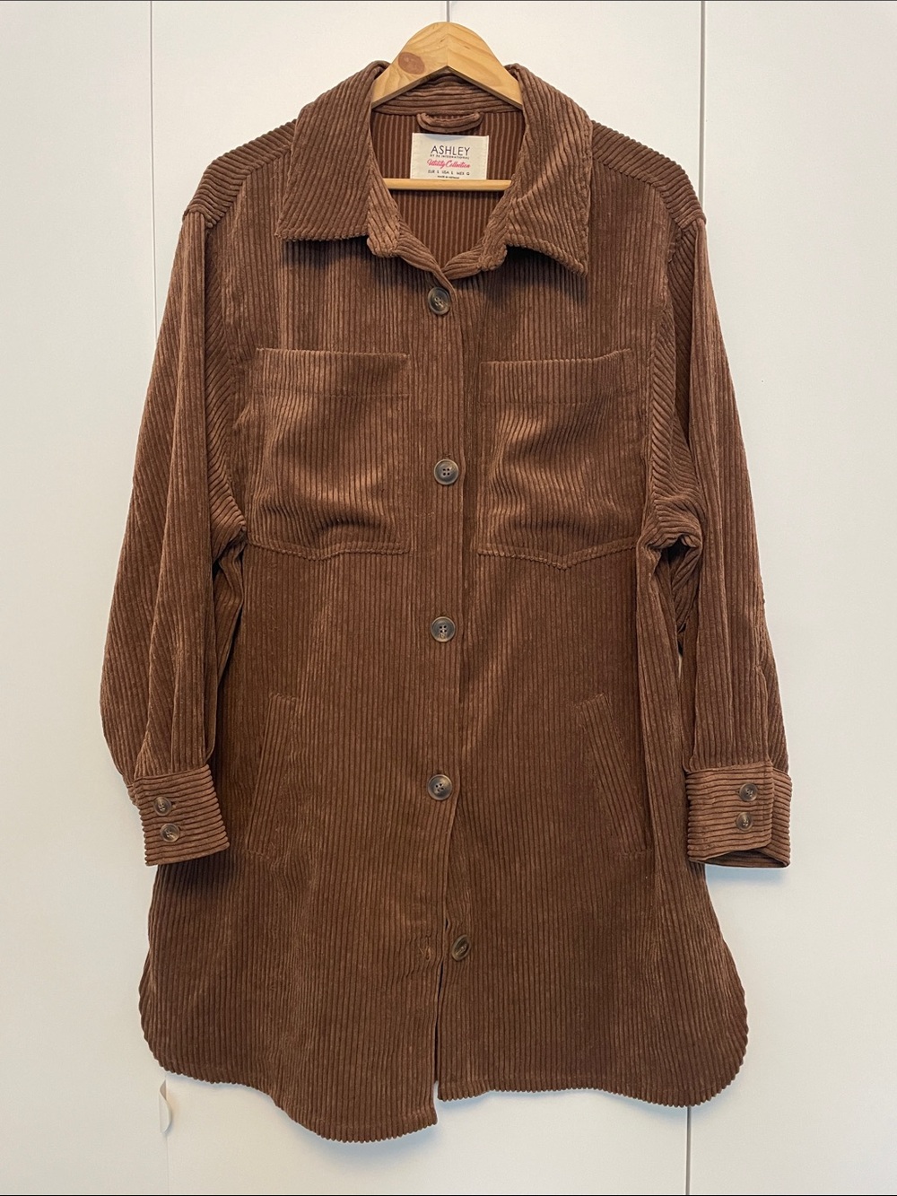 Chocolate Brown Corduroy Shacket